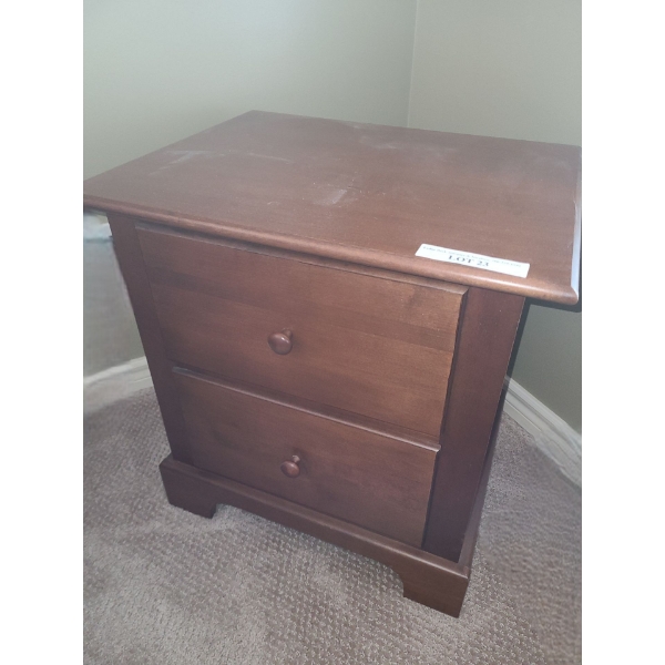Pair of Two Drawer Wood Nightstand 23 w 24 h 