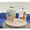 Image 1 : Hand Painted Landscape and Rooster Snuff Bottles  2.5H & 3H (missing lids)