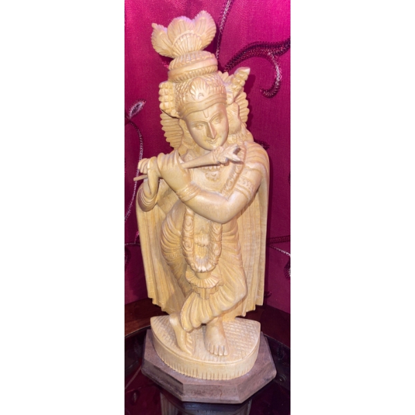 Hand Carved Hindu God Lakshmi Deesse HIndouisme 22T