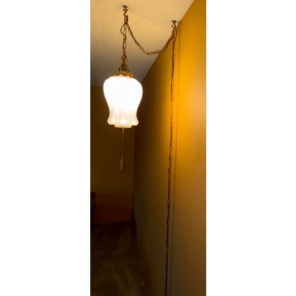 Mid Century Swag Lamp w/Pull Chain ON/OFF Switch  18"tall