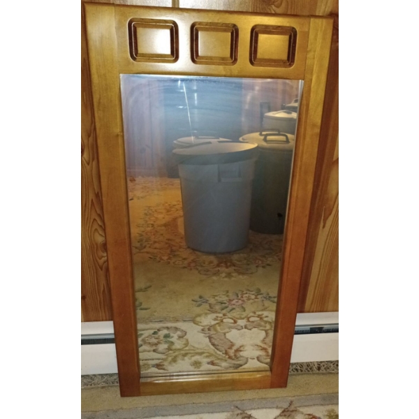 Large Upright Solid Wood Framed Mirror  
