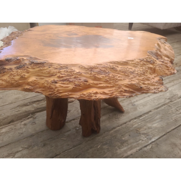 Burl Wood Live Edge Accent Table