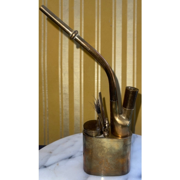Antique Chinese Opium Pipe - Brass 13T
