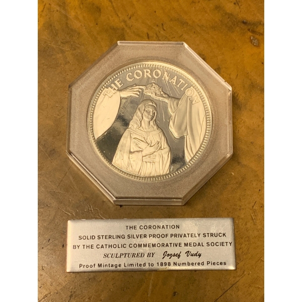 'The Coronation' Coin From the Catholic Commemorative Medal Society - Sterling Silver Proof 26.2g 