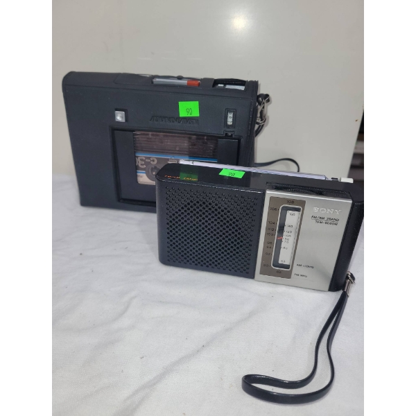Sony TFM-6060W Radio Cassette Voice Recorder with Case, Tested and Working