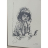 Image 3 : Untitled: Girl, Artist: Mottola, Offset Lithograph, Framed Under Glass 12 X 14