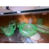 Image 2 :  collection of green uranium glass on shelf four