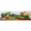 Image 1 : John Deere Diecast Farm Toy Set 1:16 ESKA Combine Harvestor Tractor & Seed Distributer 