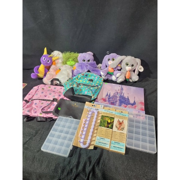 Diamond Painting, Plush Toys, Mini Backpacks, and Craft Supplies Bundle