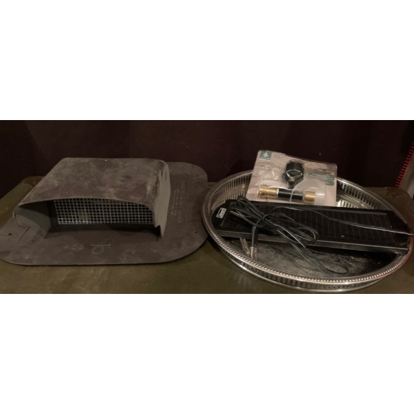 Miscellaneous - Camping T Nozzle, Solar Panel Coleman w/ Clip, Tray, Exhaust Hood 