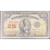 Image 1 : 1923 Dominion of Canada 25 Cent Bill