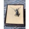 Pen Delfin - Sterling Stamped Chain w/ Rabbit Pendant 7.3g
