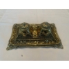 Image 2 : Antique Brass Double Inkwell 9W
