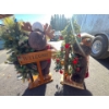 Image 1 :  moose and Bear Christmas decorations with Christmas trees 38” height