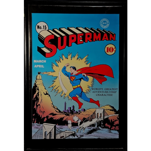 Superman 38in. X 26in. Framed Wall Canvas Print  