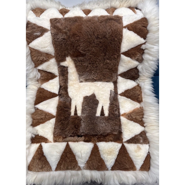 Llama Fur & Alpaca Wool Decorative Rug - 31"Tall