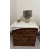Image 1 : Bedside Table w/ Clock & Lamp - 21W, 16D, 22T 