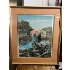 Image 1 :  original art from Connie Maloney of A Man Fishing 22.5”w 26” tall with certificate
