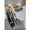 Image 2 : Vintage Bone Handle: Knives, Forks w/ Case 10 W, 7 T (Closed and Flat), Carving Set and More!