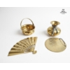 Image 1 :  Vintage Brass Collectibles, Decorative Trinket Dishes Or Planters. Vintage Brass Fan