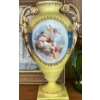 Image 2 : Antique Limoges Porcelain Urn w/ 22K Embellished Emerald Green Double Handled Vase  