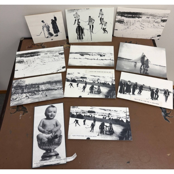 Vintage Black-and-White Sports and Winter Scene Photographs