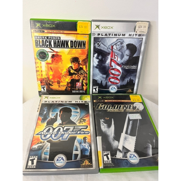 Xbox games Delta force Blackhawk down platinum hits 007 golden eye rogue agent, 007 agent under fire