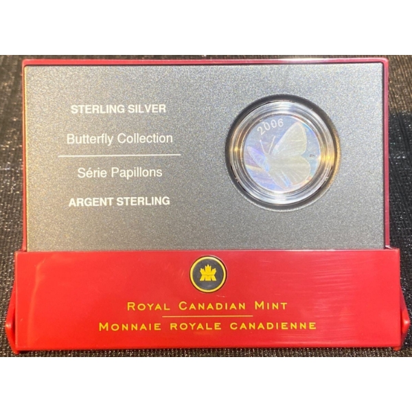 2006 Canadian 50-Cent Silvery Blue Butterfly Hologram 92.5% Silver 9.3 Grams