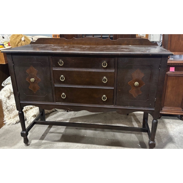 Antique Hardwood Sideboard 52Wx19Dx49H