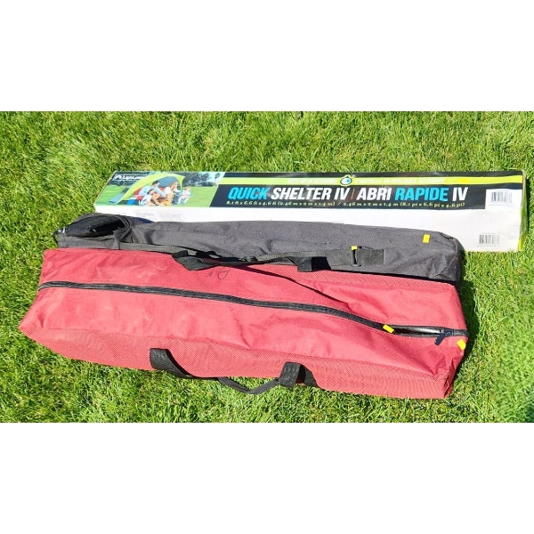 Lightspeed Quick Shelter IV 27083-CE , Two Folding Chairs: Red Nylon/ Double Seat 56 W, 21 D, 38 T