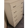 Image 3 : Mid Century 5 Drawer Dressing Table 28x16x47 (White w/ Brushed Nickle Pulls)