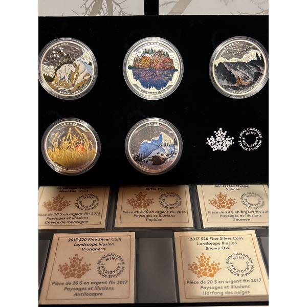 2016 $20 Landscape Illusion - Pure Silver 5 Coin Set

