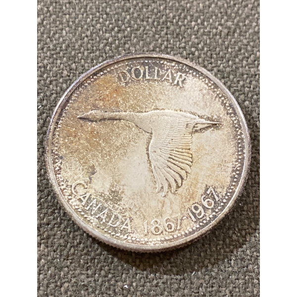 1967 Canada Centennial Commemorative Silver Dollar Coin