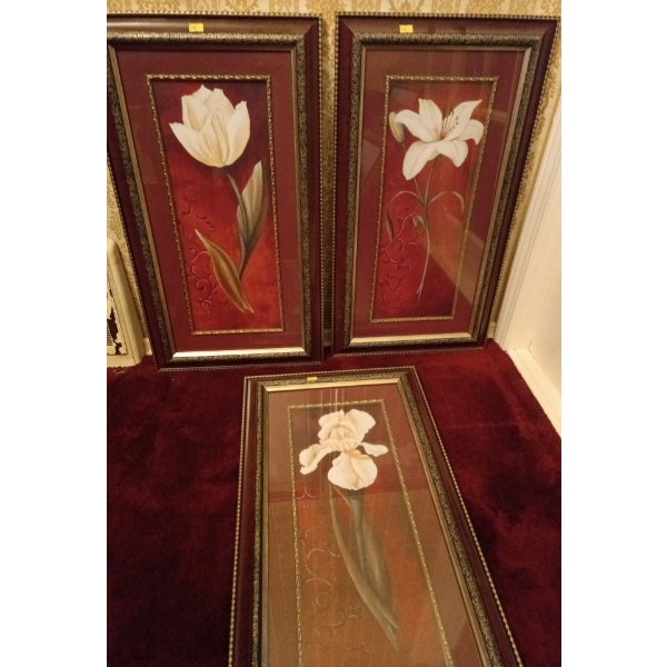 Set of 3 Flower Art Prints - 15W, 27T Each 