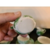Image 5 : Green & White Japanese Miniature Tea Set w Tray. Teapot 4 1/2 w, 3 h, 2 d