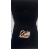 Image 1 : Swarovski Crystal Silver and Red Swan Broch