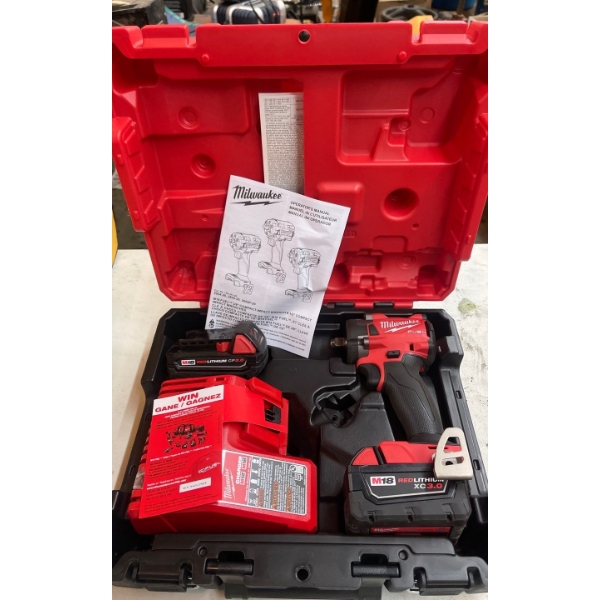 Milwaukee M18 Fuel Impact Wrench Kit w/ Two M18 Batteries & Duel Charger