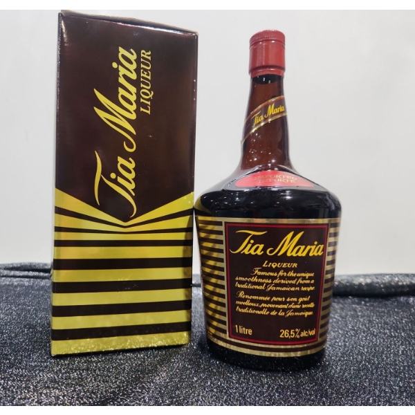 Vintage 1 Litre Sealed Bottle of Tia Maria Coffee Liqueur with Original Box