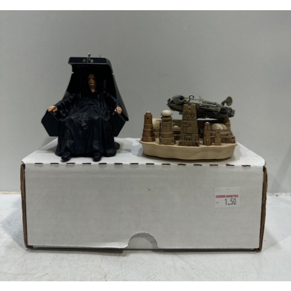 Star Wars- Emperor Palpatine, Millennium Falcon Hallmark Ornaments