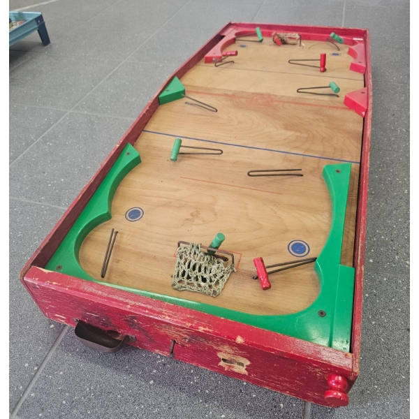 Wooden Pinball-Style Game Board With Plastic Accents