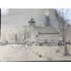 Image 1 : Church Sketch by Rand Butcher 20" x 15" Inches (No Frame)