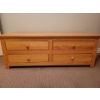 Solid Oak Console Cabinet w/ 4 Drawers 41x19x17