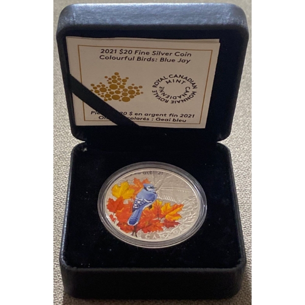 2021 $20 Blue Jay Fine Silver Coin 31.39 Grams