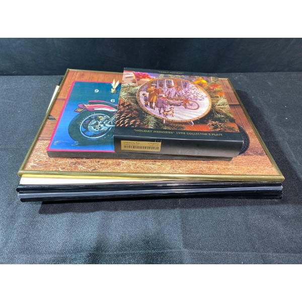 Misc. Collectibles Incl. Bike Prints, Holiday Plate 