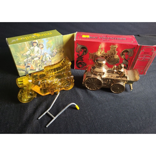 Avon Collectibles: Mini Bike and First Volunteer, w/ Original Boxes for Both 