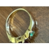 Image 3 : Yellow Gold 14K Stamped Ring, Purple & Green Stones, 3.88g