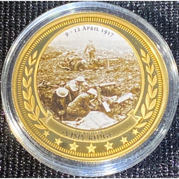 Battle of Vimy Ridge 24K Gold Plated Proof Coin