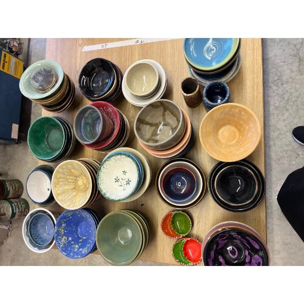 ceramic bowls and ashtrays