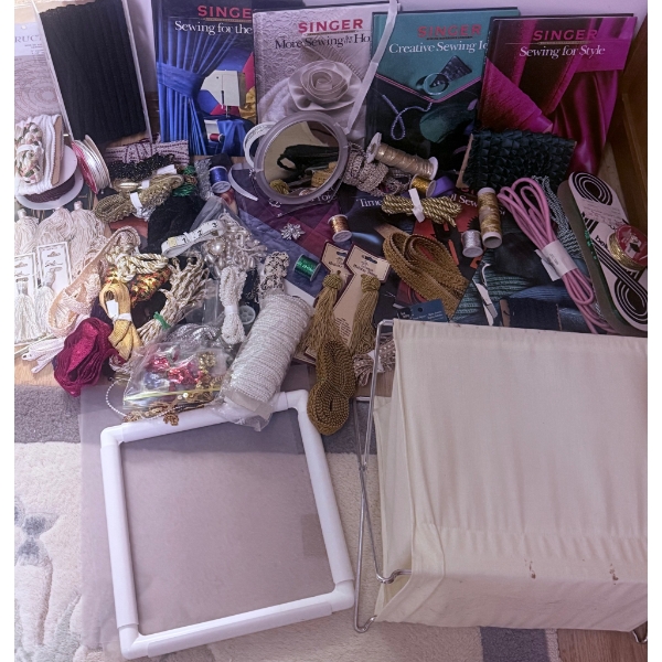 Sewing and Craft Supplies with Singer Reference Books