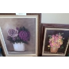 Image 2 : Four Floral Framed Paintings, Purple Roses 20 w 24 h